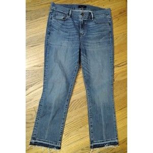 Ann Taylor kick Crop  Frayed Hem High Rise Jeans SZ 10